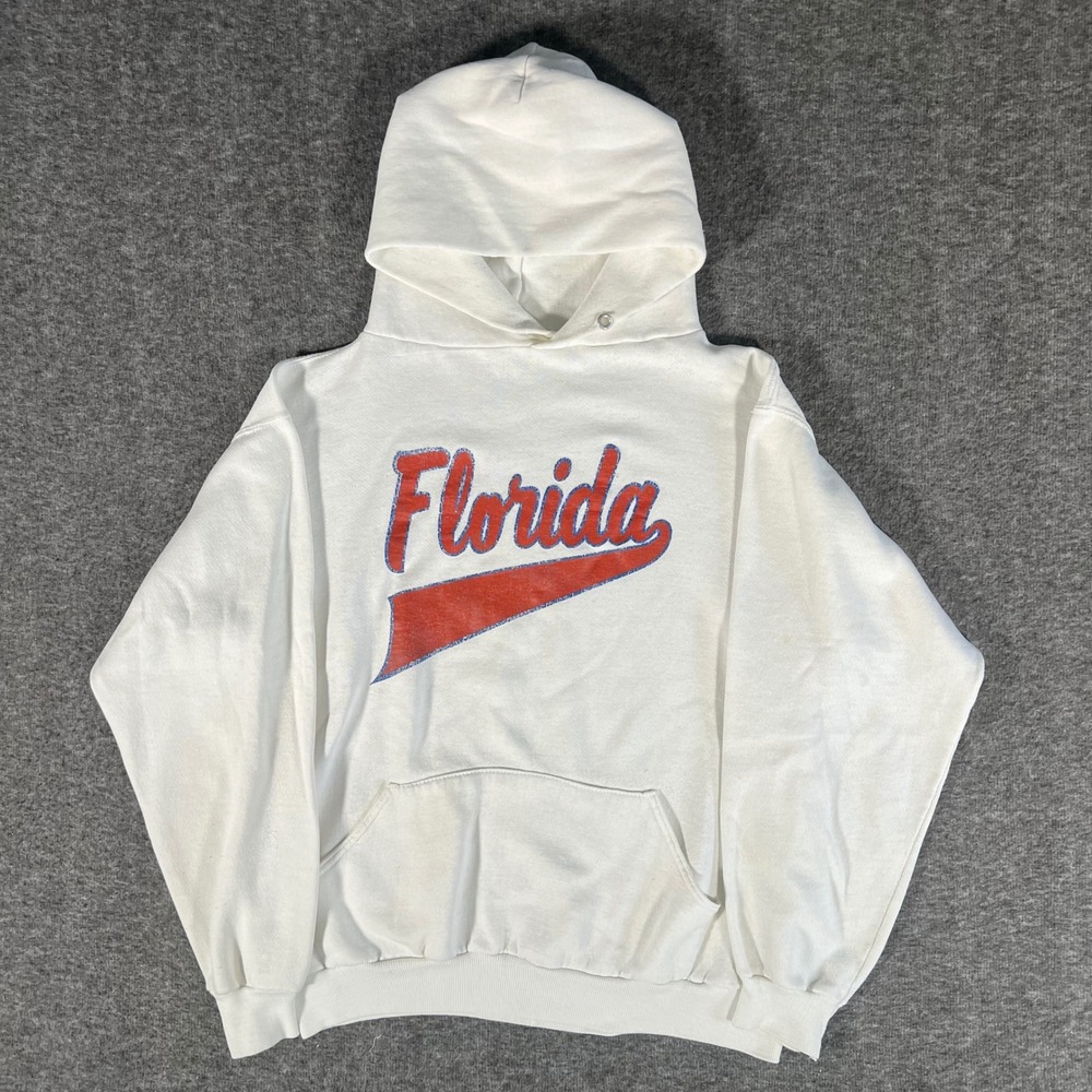 Vintage 70s Russell Athletic Florida Hoodie Gold Tag … - Gem
